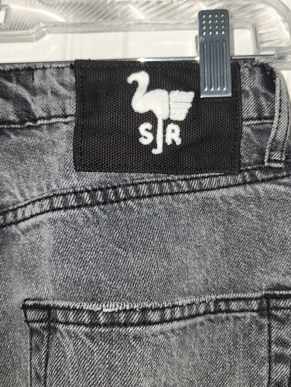 Faded Black Straight-Leg Jeans Distressed Streetwear - Picture 4 of 12